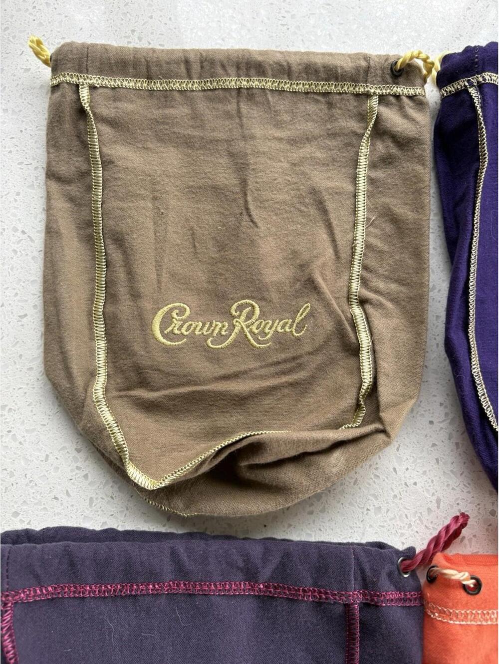 Lot of 6 Crown Royal Bags Variety of Colors Purple Green Vanilla Peach Caramel - Picture 8 of 16